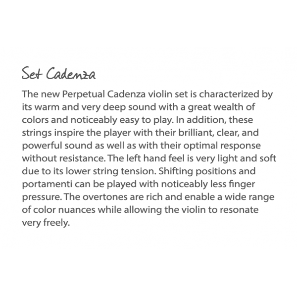 Pirastro Perpetual Cadenza Violin String Set NEW